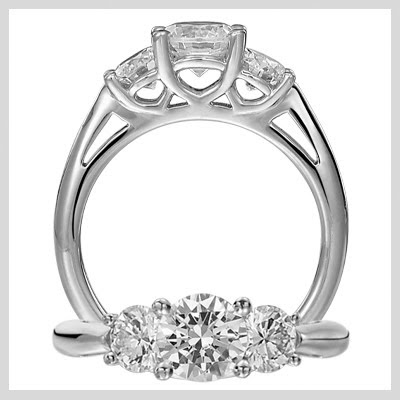 Three Diamond Classic Engagement Rings