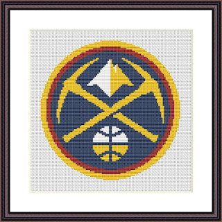 Denver Nuggets logo cross stitch pattern - Tango Stitch