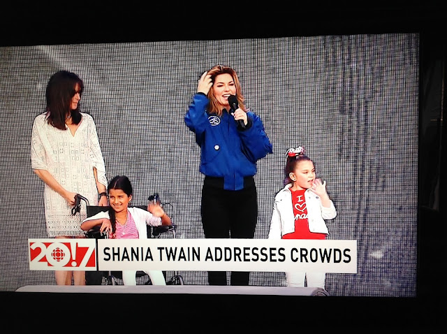 Screenshot CBC coverage Canada 150, Ottawa - Shania Twain 