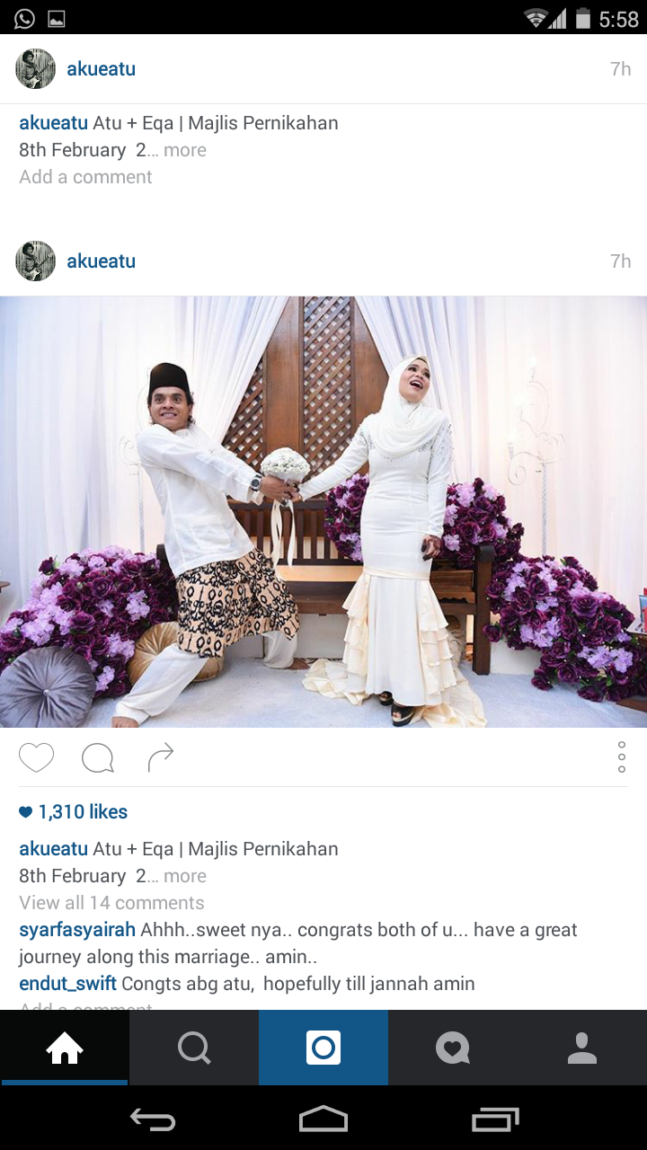 Gambar Kahwin Atu Zero dan Shafeeqa Johari 8.2.2016