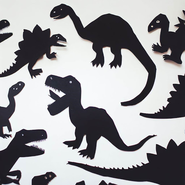 Dinosaur Silhouettes from craft black paper