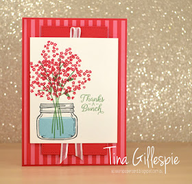 scissorspapercard, Stampin' Up!, CASEing The Catty, Jar Of Love, Beautiful Bouquet, Stitched Shapes Framelits, In Colour DSP