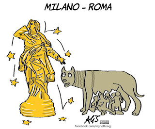 milano, roma, sala, raggi, comuni, inchieste, vignetta, satira