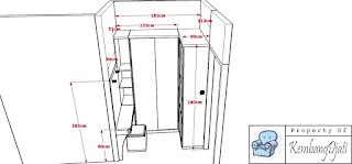 Desain Interior Lemari Sudut 4 Pintu Dan Meja Rias