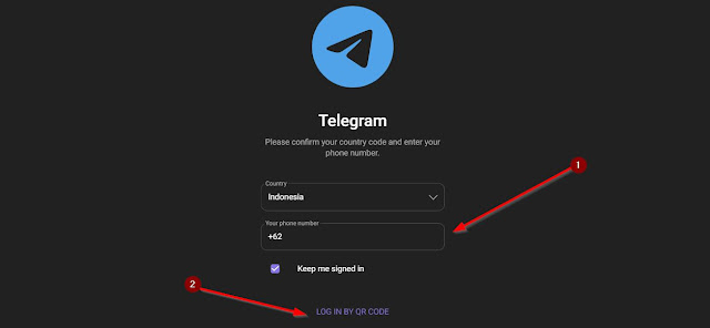 cara login web telegram dengan nomor hp