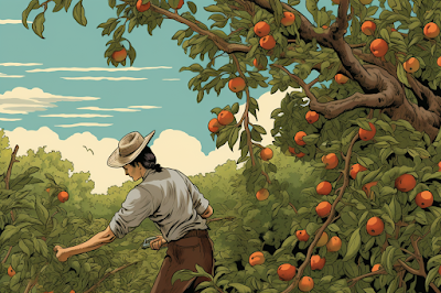 harvesting apples