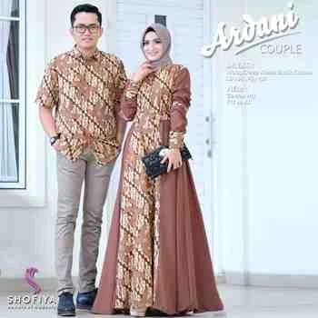 55 Model Baju Gamis Batik Cantik Terbaru Muda Co Id - Baju gamis batik couple