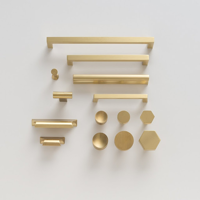 Sleek Modern Brass Cabinetry Hardware