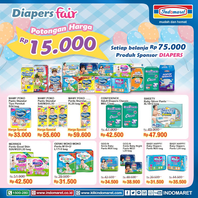 #Indomaret - #Promo Diaper Fair Dapatkan Potongan Harga 15K (s.d 01 Nov 2019)