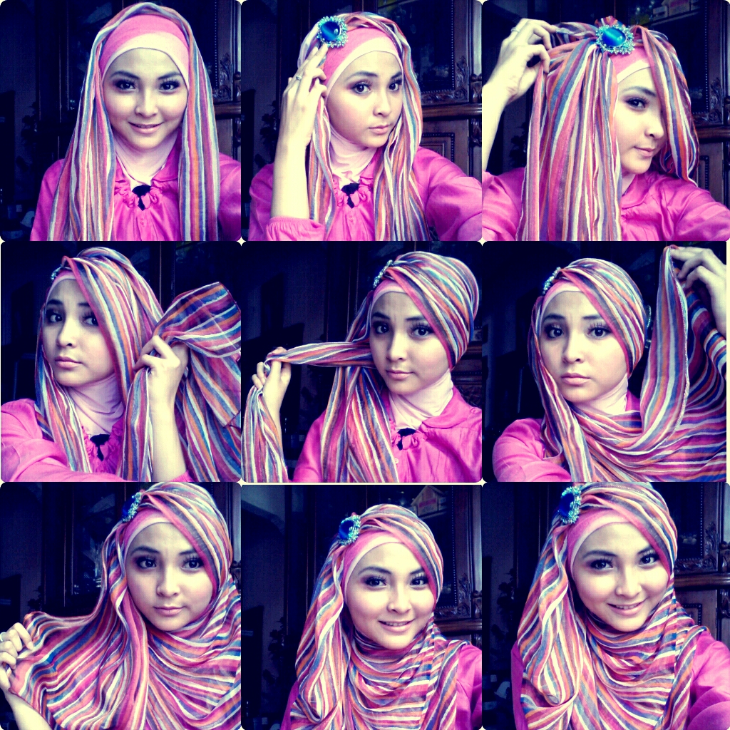 22 Gambar Keren Tutorial Hijab Pashmina Hangout Biking Ngakak