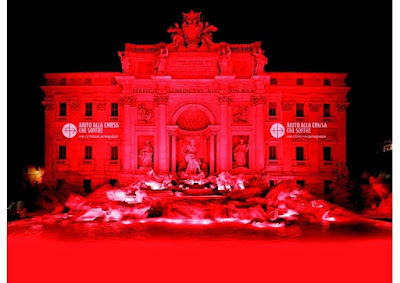 "Fontana di Trevi" será iluminada de vermelho, simbolizando o sangue dos mártires mortos por ódio à fé - RV