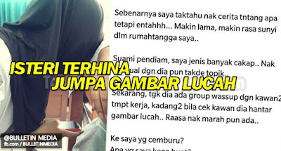 Isteri rasa terhina jumpa gambar lucah dalam group whatsapp suami 