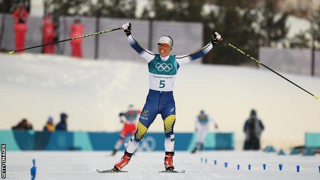 Charlotte Kalla Dari Swedia Memenangkan Medali Emas Pertama di Pyeongchang 2018