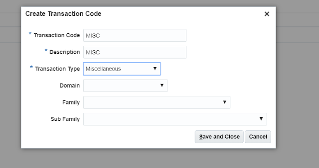 how to create bank statement transaction codes in oracle cloud