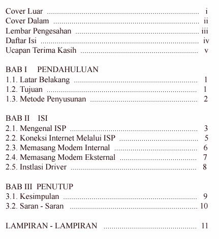 Contoh Daftar Isi Makalah / Karya Ilmiah Lengkap & Benar