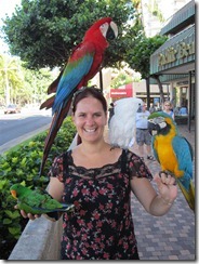Leonie enjoyiong the local birds in Oahu, Hawaii