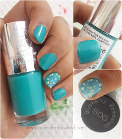 The Body Shop Colour Crush And Other Polish Swatches, Minty Amour, Blueberry Bombshell