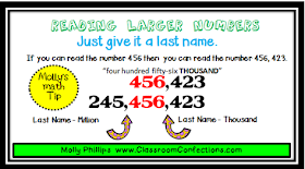 reading larger numbers activity