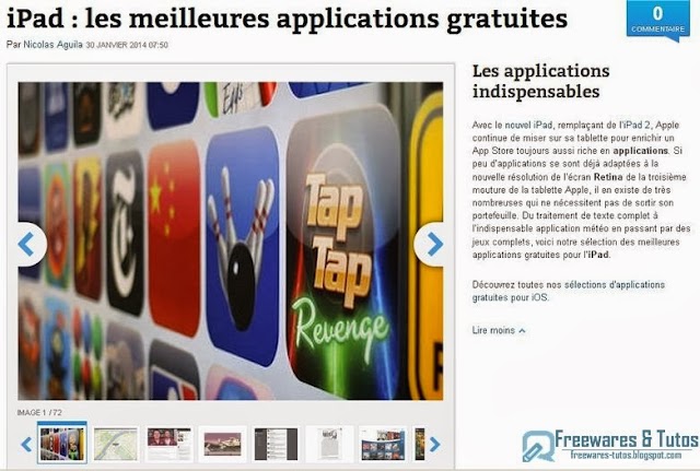 Le site du jour : Les meilleures applications gratuites pour iPad