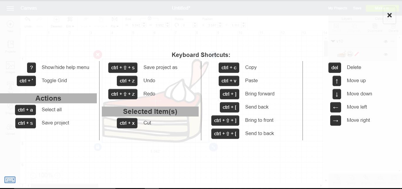 Cricut Design  Space 3 keyboard  shortcuts  Design  Bundles