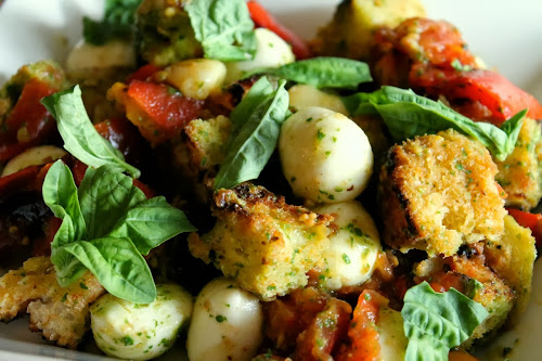 Roasted tomato panzanella