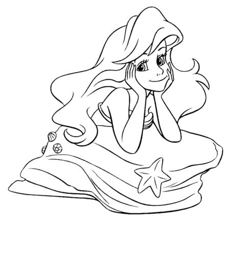 ariel little mermaid coloring pages