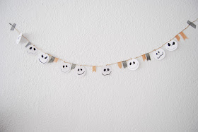 guirnalda fácil para Halloween. Easy halloween Jack Skellington garland