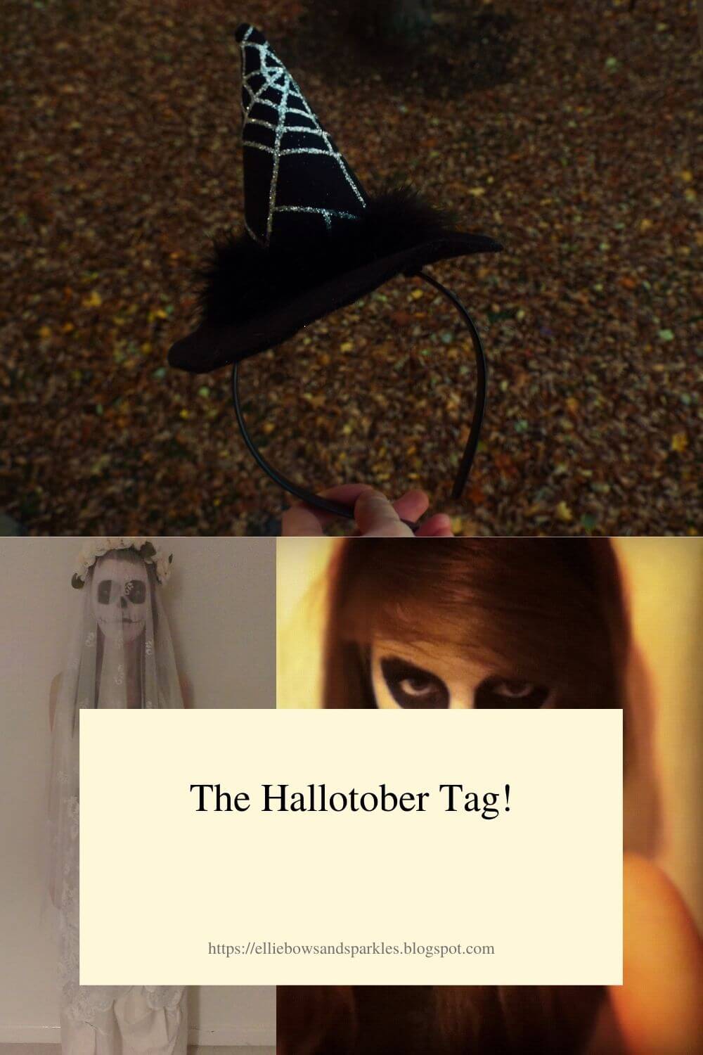 Pinterest picture to pin to save the blog post, The Hallotober Tag! By Ellie Bows & Sparkles.