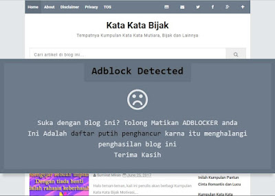 Cara Membuat Notifikasi Adblocker  Adsense Ala Arlina Design