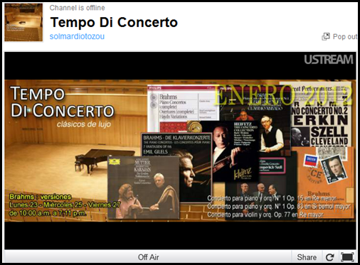 Canal Tempo Di Concerto en Ustream