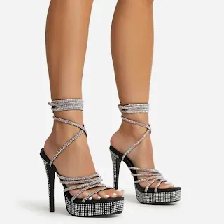 silver strappy shoes