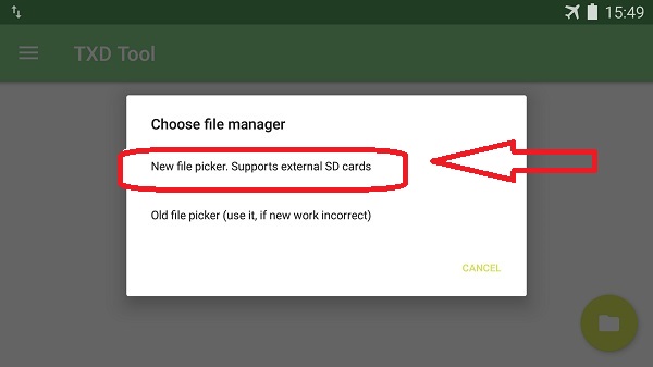 7. Lalu pilih New File Picker, Suport External SD Cards