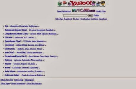 Tampilan Yahoo! pada saat pertama kali dirilis