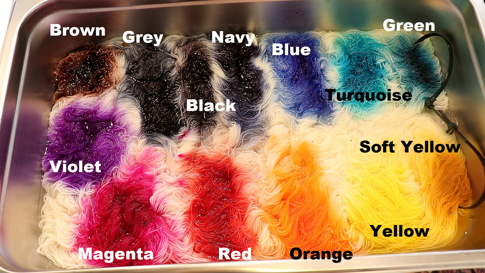 ChemKnits: Swatching Acid Dye Powders on Yarn