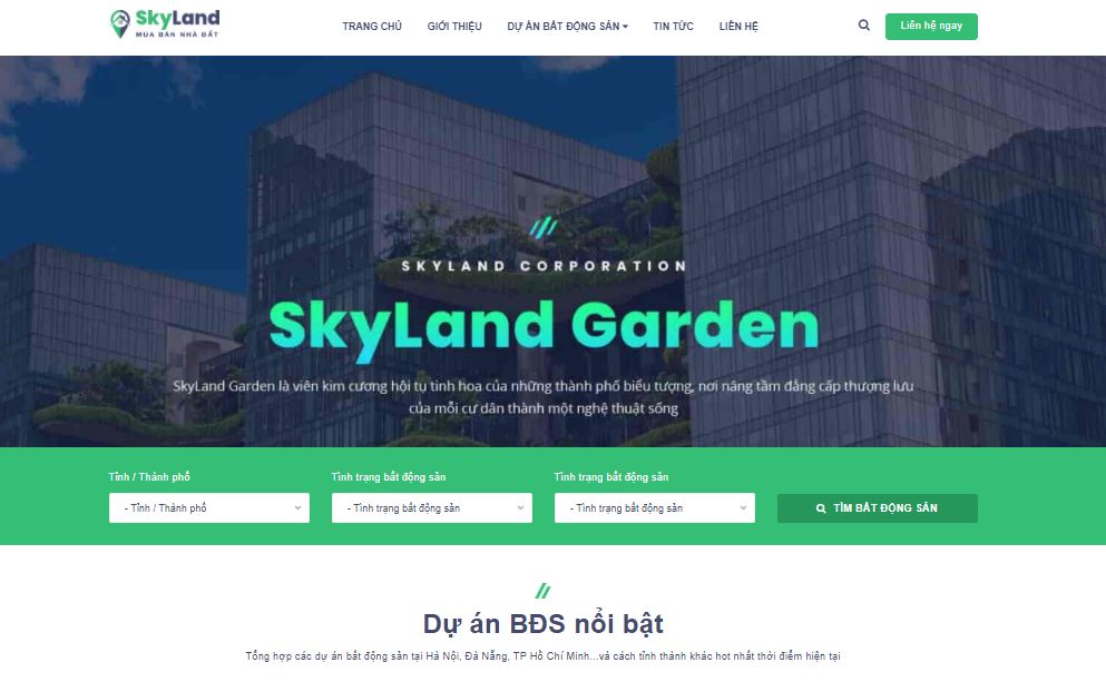 Template blogspot bất động sản Skyland