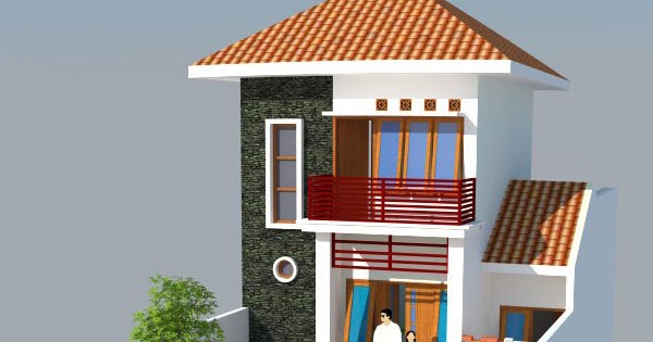 Desain Rumah 004: Desain Gambar Rumah Tinggal 2 lantai di 