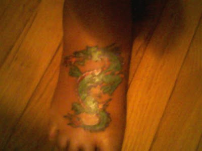 Dragon tattoo on foot