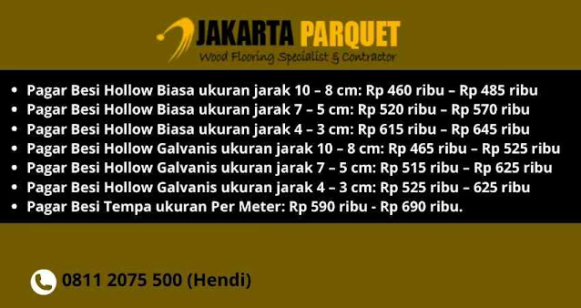 Daftar Harga Pagar Besi di Bandung