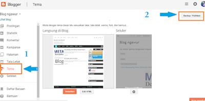 cara mengganti template blogger hasil download