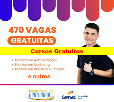 Senac RS abre 470 vagas para Cursos Gratuitos em Porto Alegre, Região metropolitana, Litoral e Serra