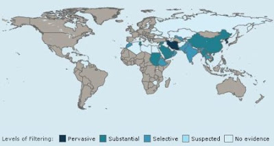 OpenNet Initiative: mappa dei filtri degli internet tools