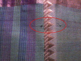 Thread blocking to a Saree