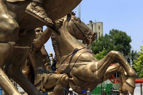 Heute Finale arbeiten an der Alexander Statue