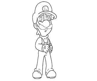 #6 Luigi Coloring Page