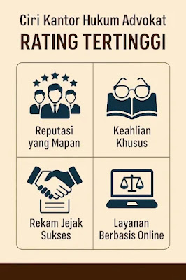 Apa ciri kantor hukum advokat rating tertinggi dan bagaimana membedakan kantor hukum online, firma hukum, kantor konsultan hukum?