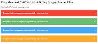 Cara Membuat Notifikasi Alert di Blog Dengan Tombol Close