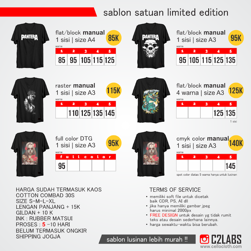 Info Price List Sablon Kaos, Paling Top!