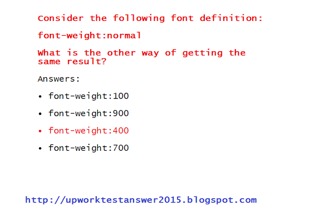 upwrok css3 test correct answers