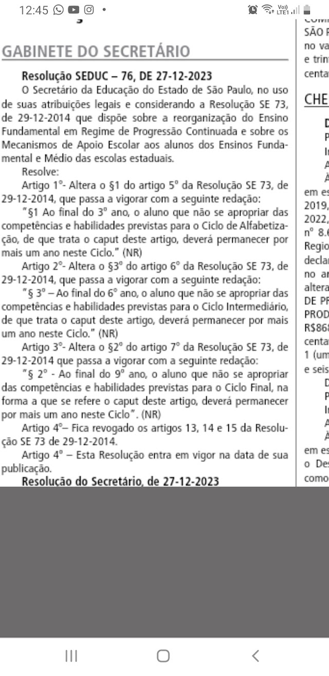 Governo Tarcísio e Feder acabam com as classes de recuperação e fazem refazer o ano