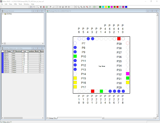 XC9536 CPLD Binary To Hexadecimal Conversion Using VHDL